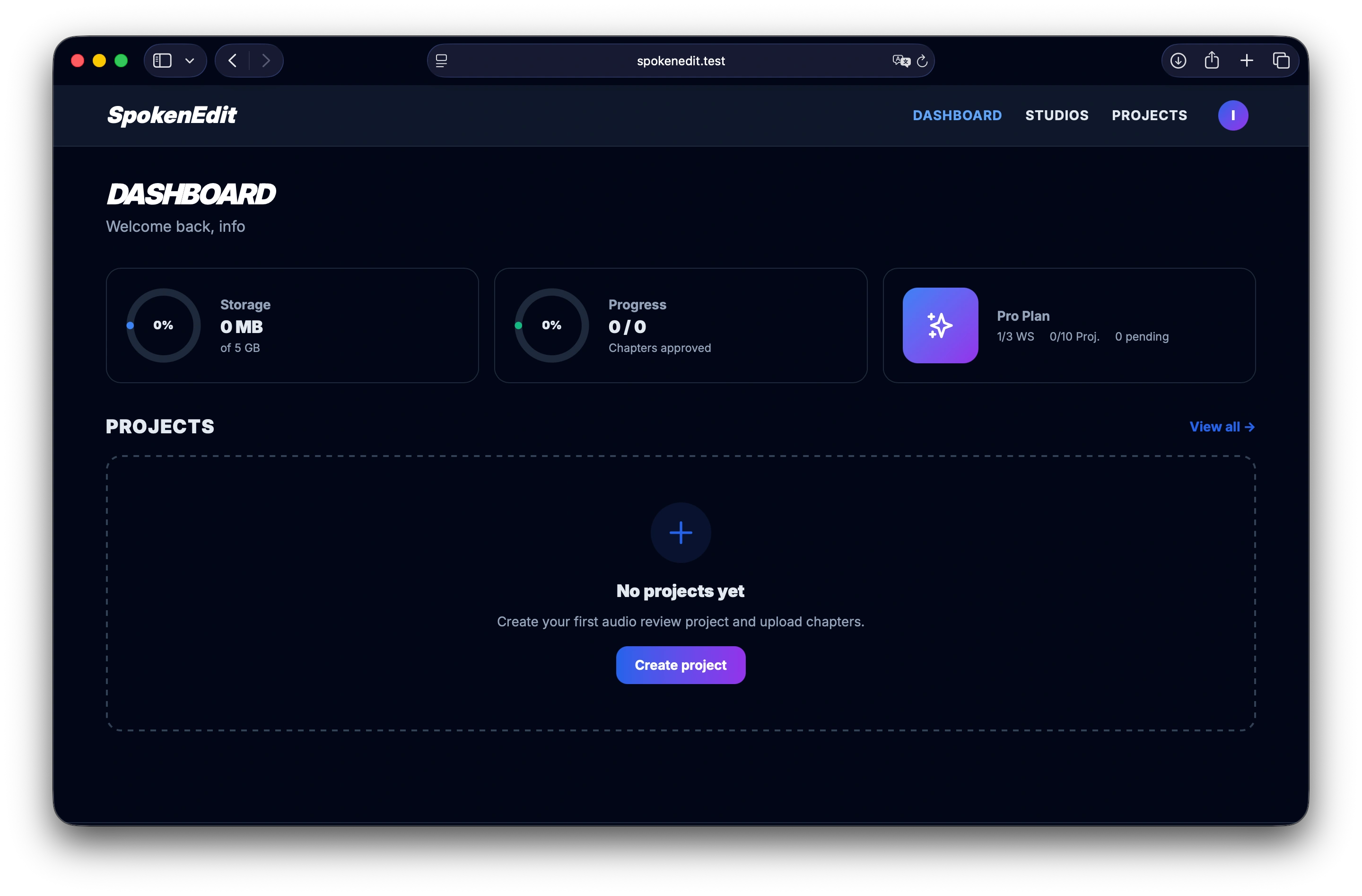 SpokenEdit Dashboard